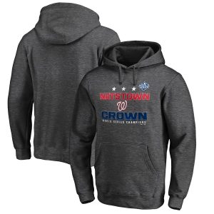 Delightful Washington Nationals Majestic 2019 World Series Champions Cut Off Pullover Hoodie Heather Charcoal