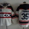 Delightful White Sox #35 Frank Thomas White Sawyer Hooded Sweatshirt Alternate Home MLB Hoodie