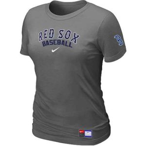 Delightful Women's Boston Red Sox Nike Short Sleeve Practice MLB T Shirt Crow Grey