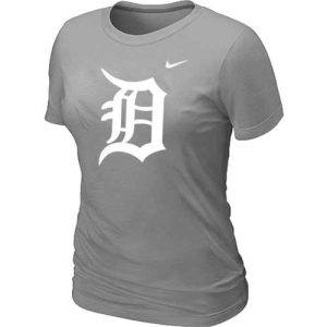 Delightful Women's Detroit Tigers Heathered Nike Light Grey Blended T Shirt