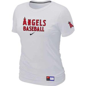 Delightful Women's Los Angeles Angels Nike Short Sleeve Practice MLB T Shirt White