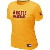 Delightful Women's Los Angeles Angels Nike Short Sleeve Practice MLB T Shirt Yellow