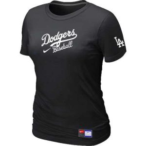 Delightful Women's Los Angeles Dodgers Nike Short Sleeve Practice MLB T Shirt Black