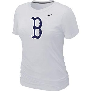 Delightful Women's MLB Boston Red Sox Heathered Nike Blended T Shirt White