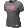 Delightful Women's Minnesota Twins Nike Short Sleeve Practice MLB T Shirt Crow Grey