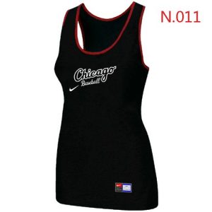 Delightful Women's Nike Chicago White Sox Tri Blend Racerback Stretch Tank Top Black