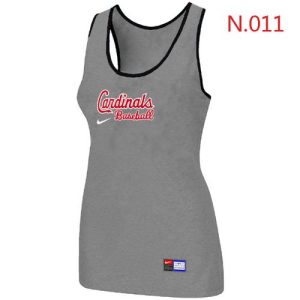 Delightful Women's Nike St.Louis Cardinals Tri Blend Racerback Stretch Tank Top Light Grey