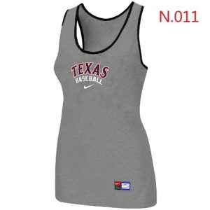 Delightful Women's Nike Texas Rangers Tri Blend Racerback Stretch Tank Top Light Grey