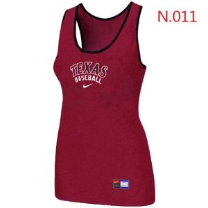 Delightful Women's Nike Texas Rangers Tri Blend Racerback Stretch Tank Top Red