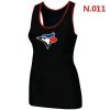 Delightful Women's Nike Toronto Blue Jays Big Logo Tri Blend Racerback Stretch Tank Top Black