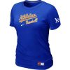 Delightful Women's Oakland Athletics Nike Short Sleeve Practice MLB T Shirt Blue