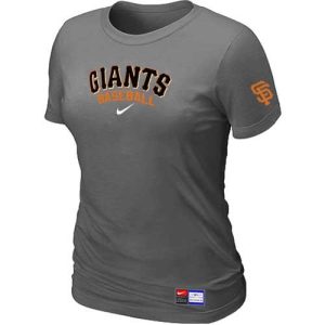 Delightful Women's San Francisco Giants Nike Short Sleeve Practice MLB T Shirt Crow Grey