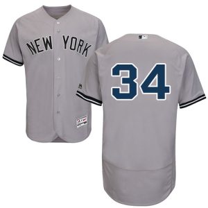 Delightful Yankees #34 J.A. Happ Grey Flexbase Authentic Collection Stitched MLB Jersey