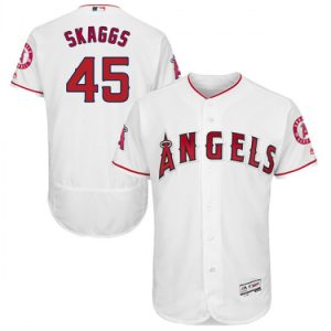Exceptional Angels of Anaheim #45 Tyler Skaggs White Flexbase Authentic Collection Stitched MLB Jersey