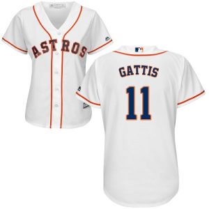 Exceptional Astros #11 Evan Gattis White Home Women's Stitched MLB Jersey Hurry Exclusive offer Place your order immediately for a great jersey