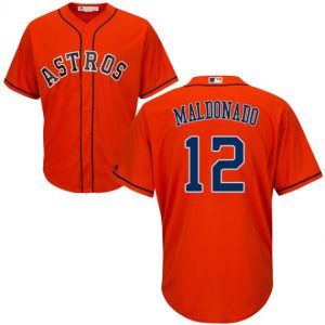 Exceptional Astros #12 Martin Maldonado Orange New Cool Base Stitched MLB Jersey