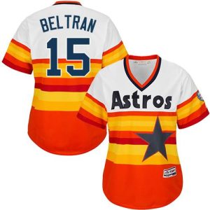 Exceptional Astros #15 Carlos Beltran White/Orange Alternate Cooperstown Women's Stitched MLB Jersey Sports enthusiasts seize this opportunity Order now to feel the game excitement