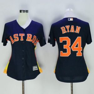 Exceptional Astros #34 Nolan Ryan Navy Blue Alternate Women's Stitched MLB Jersey Collectors this is a must have Add it to your collection by ordering