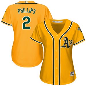 Exceptional Athletics #2 Tony Phillips Gold Alternate Women's Stitched MLB Jersey With high demand Don't miss out Order now to wear your team colors