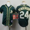 Exceptional Athletics #24 Rickey Henderson Green Cool Base Stitched Youth MLB Jersey Sports fans this is your chance Order soon to be part of the action