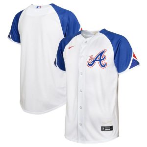 Exceptional Atlanta Braves Blank 2023 City Connect Youth Nike Atlanta Jersey   White Act fast Only a few left Secure yours today