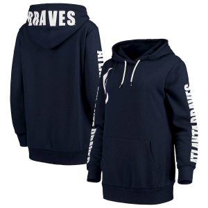 Exceptional Atlanta Braves G III 4Her by Carl Banks Women's 12th Inning Pullover Hoodie Navy