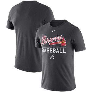 Exceptional Atlanta Braves Nike Practice Performance T Shirt Anthracite