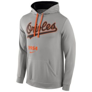 Exceptional Baltimore Orioles Nike Cooperstown Performance Pullover Gray MLB Hoodie