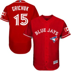 Exceptional Blue Jays #15 Randal Grichuk Red Flexbase Authentic Collection Canada Day Stitched MLB Jersey