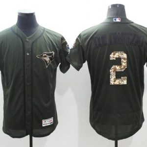 Exceptional Blue Jays #2 Troy Tulowitzki Green Flexbase Authentic Collection Salute to Service Stitched MLB Jersey
