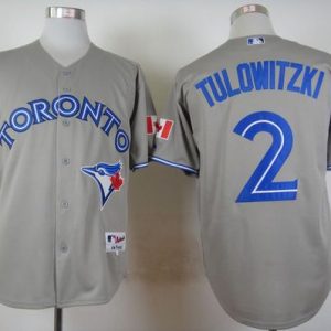 Exceptional Blue Jays #2 Troy Tulowitzki Grey Stitched MLB Jersey
