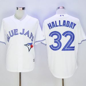 Exceptional Blue Jays #32 Roy Halladay White New Cool Base Stitched MLB Jersey