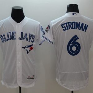 Exceptional Blue Jays #6 Marcus Stroman White Flexbase Authentic Collection Stitched MLB Jersey