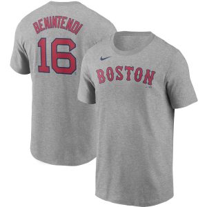 Exceptional Boston Red Sox #16 Andrew Benintendi Nike Name & Number T Shirt Gray Be among the first buyers Order now to enjoy top notch quality