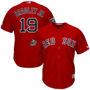Exceptional Boston Red Sox #19 Jackie Bradley Jr. Majestic 2018 World Series Cool Base Player Jersey Scarlet