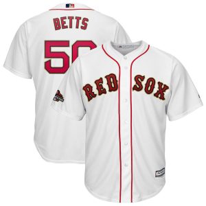 Exceptional Boston Red Sox #50 Mookie Betts Majestic 2019 Gold Program Cool Base Player Jersey White