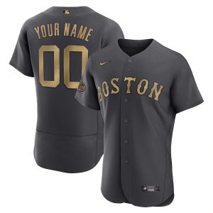 Exceptional Boston Red Sox Custom Men's Nike Charcoal 2022 MLB All Star Game Authentic Jersey