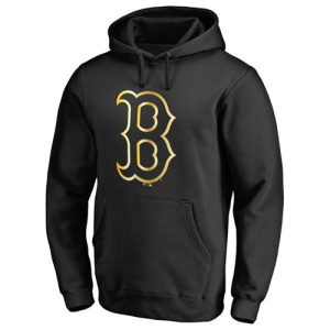 Exceptional Boston Red Sox Gold Collection Pullover Hoodie Black