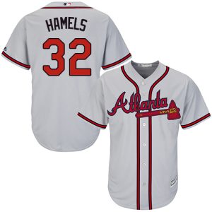 Exceptional Braves #32 Cole Hamels Grey New Cool Base Stitched MLB Jersey