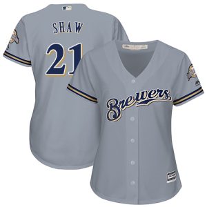 Exceptional Brewers #21 Travis Shaw Grey Road Women's Stitched MLB Jersey Act fast Only a few left Secure yours today