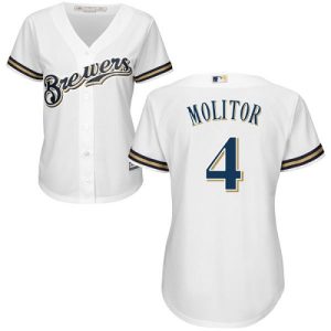 Exceptional Brewers #4 Paul Molitor White Home Women's Stitched MLB Jersey For a short time available Grab yours quickly to own a team jersey