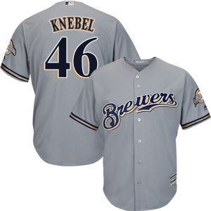 Exceptional Brewers #46 Corey Knebel Grey Cool Base Stitched Youth MLB Jersey Sports fans this is your chance Order soon to be part of the action