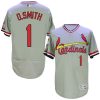 Exceptional Cardinals #1 Ozzie Smith Grey Flexbase Authentic Collection Cooperstown Stitched MLB Jersey