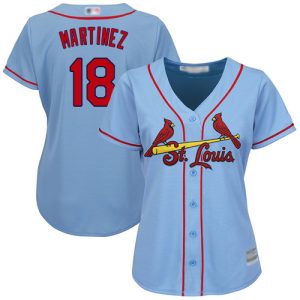 Exceptional Cardinals #18 Carlos Martinez Light Blue Alternate Women's Stitched MLB Jersey Limited stock Order now to show your love for your team