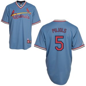 Exceptional Cardinals #5 Albert Pujols Blue Cooperstown Throwback Stitched MLB Jersey