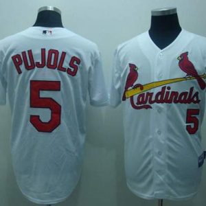 Exceptional Cardinals #5 Albert Pujols Stitched White MLB Jersey