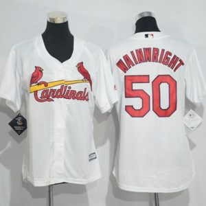 Exceptional Cardinals #50 Adam Wainwright White Women's Home Stitched MLB Jersey Retailers boost your inventory Order now to meet customer demand