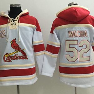 Exceptional Cardinals #52 Michael Wacha White Sawyer Hooded Sweatshirt MLB Hoodie