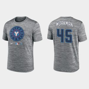 Exceptional Chicago Cubs #45 Brandon Workman Men's Nike 2021 City Connect T Shirt   Grey For a short time available Grab yours quickly to own a team jersey