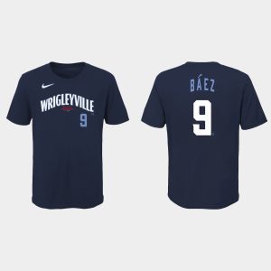 Exceptional Chicago Cubs #9 Javier Baez Youth Nike 2021 City Connect Wordmark T Shirt   Navy Sports enthusiasts seize this opportunity Order now to feel the game excitement